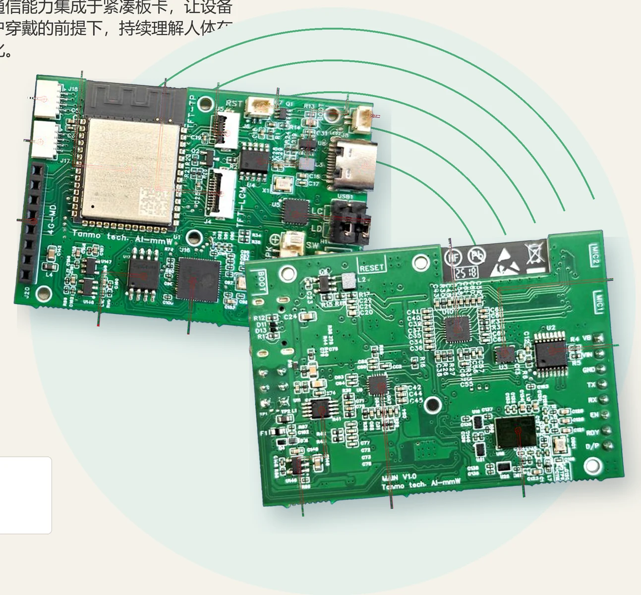 TMR-LS1 毫米波生命感知雷达模组双面板卡